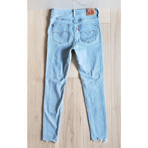 Levis Jeans Womens 25x28 Blue 720 High Rise Super Skinny Stretch Western Denim